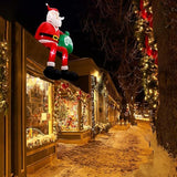 8Ft Christmas Inflatable Outdoor Decoration, Climbing Inflatable Santa Claus Decor Blow Up Yard Decorations With Led, In