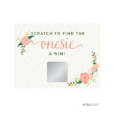 Floral Roses Girl Baby Shower Collection, Games, Activities, Decorations, Baby Scratch Off Winner Game Cards, 30-Pack
