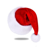 Santa Hat, Santa Hat For Adults, Unisex Velvet Comfort Red Christmas Hat Hats Extra Thicken Classic Plush For Christmas New Year Festive Holiday Party Supplies