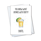 Funny 40Th Birthday Card For Women And Men, Funny 40Th Birthday Gift For Sister, Best Friend, Daughter, Aunt, Turning 40Th Happy Birthday Greeting Card For Her Him (Shots)
