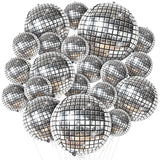 20pcs 32in Silver Disco Ball 4D Sphere Balloons Party Decorations