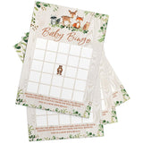 Woodland Baby Shower Game - Baby Bingo, Set Of 50