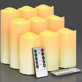 Flickering Flameless Candles, Realistic Battery Operated Candle With Timer, 18 Aa Batteries Included, Set Of 9 Outdoor Indoor Decor With 10-Key Remote Led Flameless Candle, Birthday Gifts For Him, Her