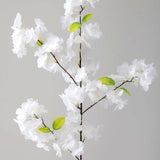 6 Pcs Artificial Spring Cherry Blossoms In Cream Silk Cherry Blossom Branches 43 Inch Long Stem Faux Tree Stems Bouquet Bulk Flowers Vase Arrangements For Home Decor(White,Mixed)