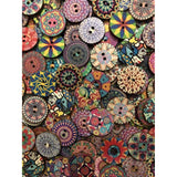 200Pcs Wood Buttons For Crafts, 20Mm Mixed Pattern Wooden Buttons Roun