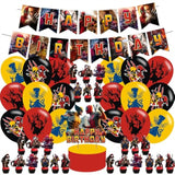 Cartoon Party Decorations Balloons Banner Cake Topper Cupcake Toppers
