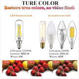 T6 Candelabra LED Light Bulb 40W Equivalent Daylight 5000K Dimmable Clear