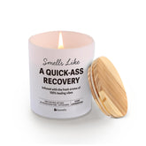 Smells Like A Quick-Ass Recovery Gift Get Well Soon Feel Better Chemo Hysterectomy After Surgery Scented Candle Home Office Jar Candle Sage Floral Lavender Scent 9.5 Oz