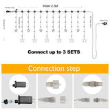 12 Stars 138 Led Fairy Tale Lights Star String Lights Star Curtain Lights With Timer 8 Mode Memory Function, Hangable, S