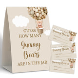 Hot Air Balloon Baby Shower Game,How Many Gummy Bears,Bear Baby Shower Decorations,Baby Shower Decorations Gender Neutral,Gummy Bear Decor,Baby Shower Centerpieces,50 Cards & 1 Sign -8