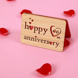 Wooden 40Th Anniversary Card,Handmade 40 Years Wedding Anniversary Greeting Cards,40Th Rubi Anniversary Card For Her,Him,Husband,Wife