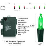 Battery Operated Christmas Lights 2 Pack, 17Ft 50 Led Mini String Light With Auto-Timer 8 Modes Waterproof Tree Lights (