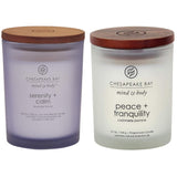 Chesapeake Bay Candle Scented Candles, Serenity + Calm (Lavender Thyme) & Peace + Tranquility (Cashmere Jasmine), Medium (2-Pack)