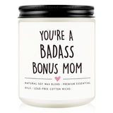 Bonus Mom Gifts From Daughter Son, Mothers Day Gifts For Stepmother, Badass Jar Candle Gift For Stepmom, Birthday Thanksgiving Day Christmas Gift For Stepmom, Adopted Moms, Second Moms