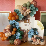 174Pcs Safari Balloons Garland Arch Kit,Jungle Baby Shower Decorations