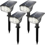 4 Pack 40 LED Solar Spot Lights IP65 Waterproof USB & Solar Powered Landscape Lights