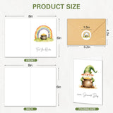 20 Pack St. Patricks Day Cards With Envelopes, 4X6In Bulk Watercolor Cartoon Shamrock Rainbow Gold Coin Holiday Card Designs For Family, Students, Employees