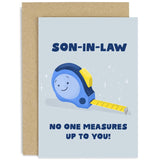 Old English Co. Fun Birthday Card For Son-In-Law - 'No One Measures Up To You' Diy Handyman Card For Him - Card For Men - Greeting Card From Mother-In-Law Father-In-Law | Blank Inside With Envelope