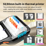 Pos Pda Receipt/Label Printer, Android 14 Handheld Pos Printer 3Gb+32Gb With 2D Barcode Scanner With Nfc Reader,Wifi/Gps/Bt/5G Full Network Connection 6.5" Touchscreen 80Mm/58Mm Label Printing