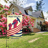 Happy Labor Day Celebrate Garden Yard Double Sided Vertical Flag 12 X 18 inch Indoors Outdoors Perfect Decoration