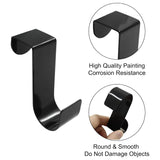 6 Pack Over The Cabinet Door Hook, Metal Single Over Door Hooks Hanger Hook For Hanging Stocking Clothes Towels (Black)