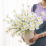 15 Bundles Artificial Flowers White Artificial Daisy Flowers Uv Resistant Outdoor Fake Wildflowers With Stems Faux Greenery Shrubs Plants Arrangements For Wedding Decoration Home Garden Decoration