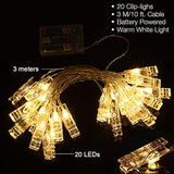 Photos Clips String Lights 20 Led Battery Operated Fairy String Lights For Bedroom Hanging Photos, Room Decor For Teen G