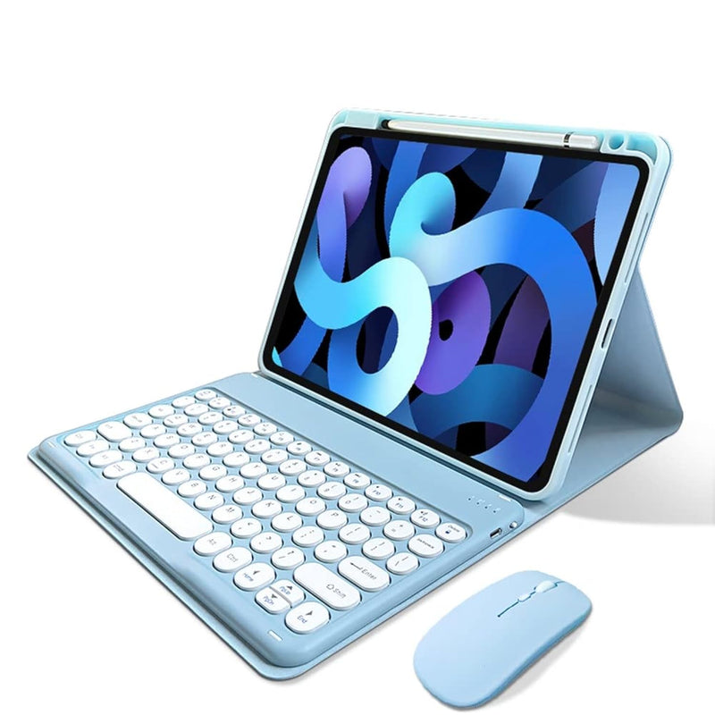 2022 Ipad 10Th Generation 10.9 Inch Keyboard Case With Mouse Cute Round Keys D