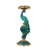 Peacock Pillar Candle Holders,Peacock Christmas Decorations Candlestick,14 Inch