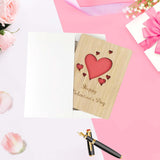 Valentine'S Day Greeting Card Handmade Wooden(With Envelope), Happy Valentine'S Day Red Love Heart, For Girlfriend Boyfriend Wife Husband Mum Dad Valentine'S Day Gifts Card