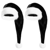 2 Packs Fluffy Santa Hats, 29.5 Inch Black Santa Hats Unisex Adult Velvet Hats For Christmas New Year Festival Party Decorations, Black