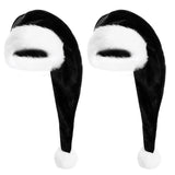 2 Packs Fluffy Santa Hats, 29.5 Inch Black Santa Hats Unisex Adult Velvet Hats For Christmas New Year Festival Party Decorations, Black