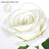 Velvet Rose Artificial Flowers Realistic Fake Roses Faux Roses Flower Long Stem White Roses Fake Flowers For Decoration Real Touch Roses For Home Wedding Party Decor