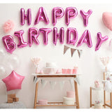 Hot Pink Happy Birthday Balloons Banner, 16 Inch Mylar Foil Letters Balloon Sign For Birthday Party Decorations Photo Booth Backdrop