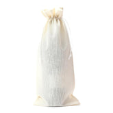 10Pcs Burlap Wine Bags With Drawstring Cream Pouches Jute Wine Bottle Bags For Wedding Party, Birthday, Christmas, Home Storage(6.29 X14.17Inches)