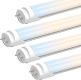 4 Pack 4FT T8 LED Bulbs 24W 3200LM 6 CCT Type A B Plug and Play Ballast Bypass Tubes