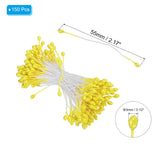 3Mm Double Heads Flower Stamen, 150 Pcs Artificial Flower Stamen Pistil Matt Pearl Floral Stamen For Diy Christmas Card Wedding Decoration, Yellow
