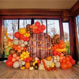Fall Colors Balloon Garland Kit Brown Orange Yellow White Balloons for Autumn Party Decor