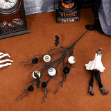 5 Pcs Halloween Branches Picks With Artificial Bloody Eyeball Black Gothic Faux Twigs Stems For Vases Halloween Home Indoor Decor Party Arrangements