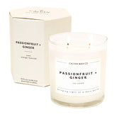 Passionfruit & Ginger 2 Wick Scented Candle - 37 Hour Burn - Luxury Non Toxic Soy Wax Candles - Long Lasting Large Glass Jar Candle For Home - 8.8Oz