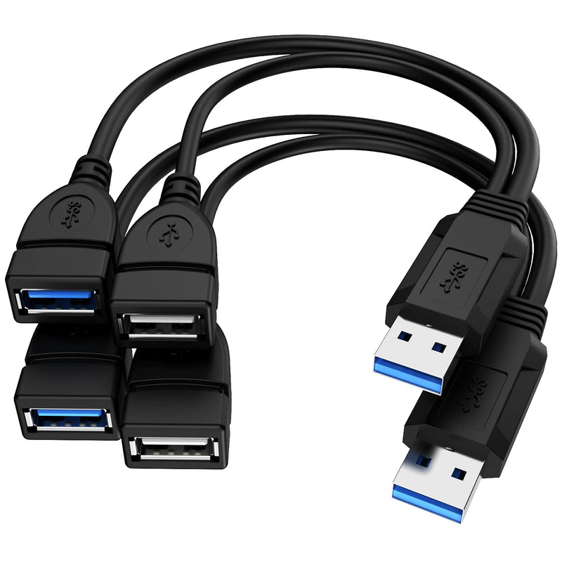 Usb 3.0 Female To Male Splitter Cable(2Pack),Usb 3.0 Female To Dual Usb Male 1