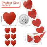 Heart Stickers Roll - 500Pcs 1.5" Red Self-Adhesive Labels For Kids, Envelopes, Wedding, Valentine'S Day, Award, Christmas Supplies