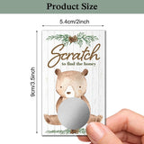 50 Pack Bear Theme Scratch Off Game, Retro Pinecone Bear Honey Scratch Card For Baby Shower Birthday Party Lottery Game Group Games Family Activity, Baby Shower Activity And Idea