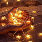 Star Plug In String Lights, 10Ft 20 Led Star Fairy String Lights Warm White For Birthday Christmas Party Home Decoration