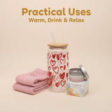 Valentines Day Gifts For Her 6 Pcs Romantic Set With 16 Oz Glass Warm Socks Scented Candles Fake Rose Love Card And Envelopes Flowers Gift For Girlfriend Wife Or Wom Valentines Day Gifts