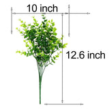 12 Pcs Artificial Flowers Uv Resistant Outdoor Fake Plants And Greenery Springs Artificial Boxwood For Bridal Party Wedding Bouquet For Greenery Shrubs Plants Home Garden (Green)