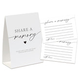 Share A Memory Sign And Cards, Funeral Memorial Cards, Minimalist Share A Memory Set For Celebration Of Life, Birthday Party, Funeral, Graduation,Bridal Shower, Wedding, Keepsake Cards-Sam09