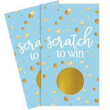 Gold And Blue Scratch Off Game - Bridal Shower, Wedding, Birthday Party, Boy Baby Shower - 28 Cards