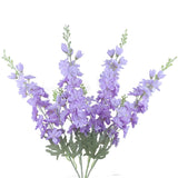 Purple Artificial Delphinium Flowers Silk Larkspur Flowers Faux Snapdragon Long Stem Fake Plant Spray Arrangement For Home Office Garden Wedding Table Vase Decor (Purple)