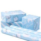 Wrapping Paper Rolls For Baby Shower, Birthday - Mini Roll - 17 Inches X 10 Feet Per Roll, Total Of 3 Rolls, Baby Boy